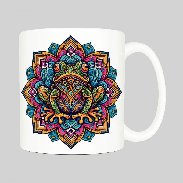 Mug anse côté droit Grenouille Mandala I Mug Grenouille ~ Mandalas