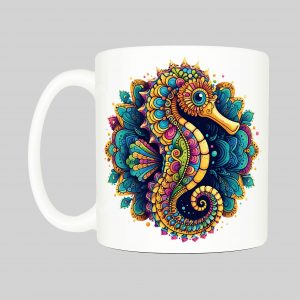 Mug anse côté droit Hippocampe Mandala I Mug Hippocampe ~ Mandalas