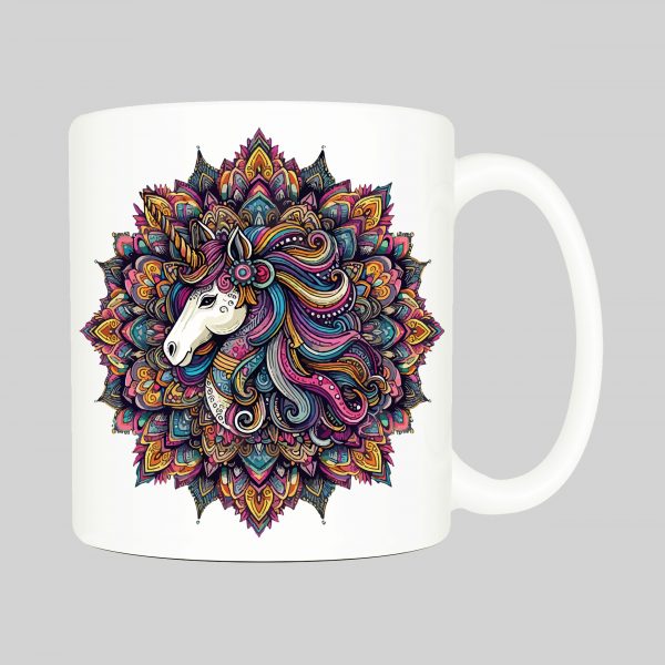 Mug anse côté droit Licorne Mandala I Mug Licorne ~ Mandalas