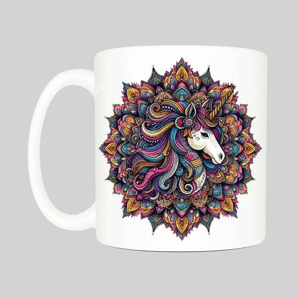 Mug anse côté droit Licorne Mandala I Mug Licorne ~ Mandalas