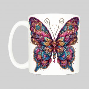 Mug anse côté droit Papillon Mandala I Mug Papillon I ~ Mandalas