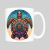 Mug anse côté droit Tortue mandala I Mug Tortue ~ Mandalas