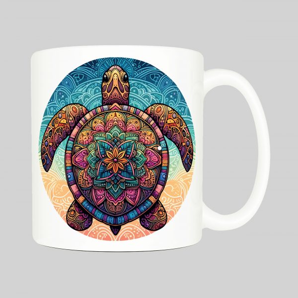 Mug anse côté droit Tortue mandala I Mug Tortue ~ Mandalas
