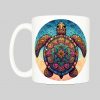Mug anse côté droit Tortue mandala I Mug Tortue ~ Mandalas