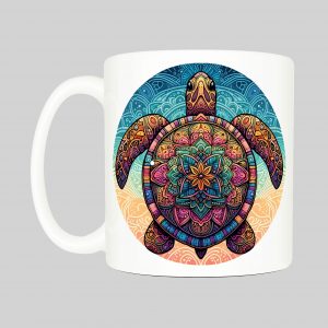 Mug anse côté droit Tortue mandala I Mug Tortue ~ Mandalas