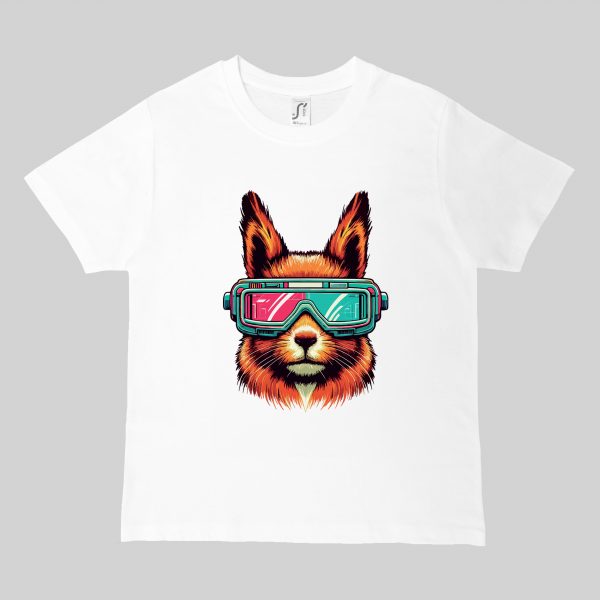 T-shirts blanc kids Ecureuils lunettes I Col rond Kids / Ecureuil ~ Colors Vibes