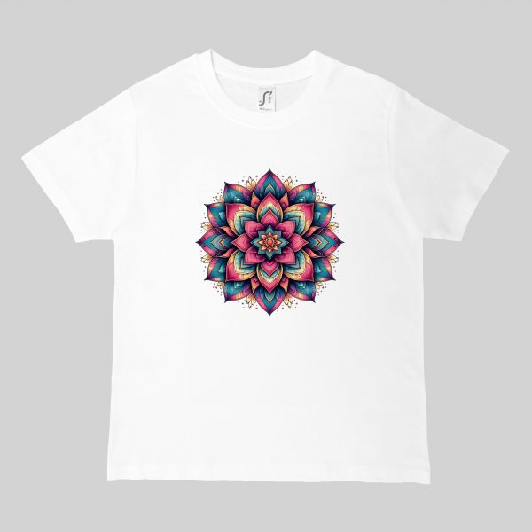 T-shirts blanc kids Fleurs Mandala I Col rond Kids / Fleurs ~ Mandala