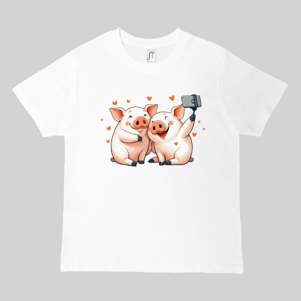 T-shirts blanc kids Visuel Cochons I - Humours Col rond Kids / Cochons ~ Love