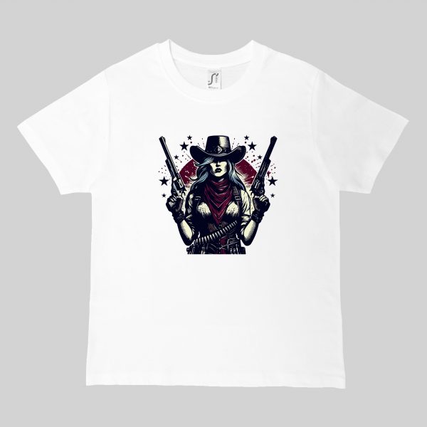 T-shirts blanc kids Visuel Cowboys I - Western Col rond Kids / Cowboy ~ Westerns