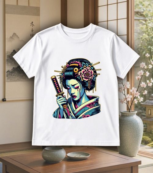 T-shirts blanc kids Visuel Geishas 2 - Asia Col rond Kids / Geïsha II ~ Asia