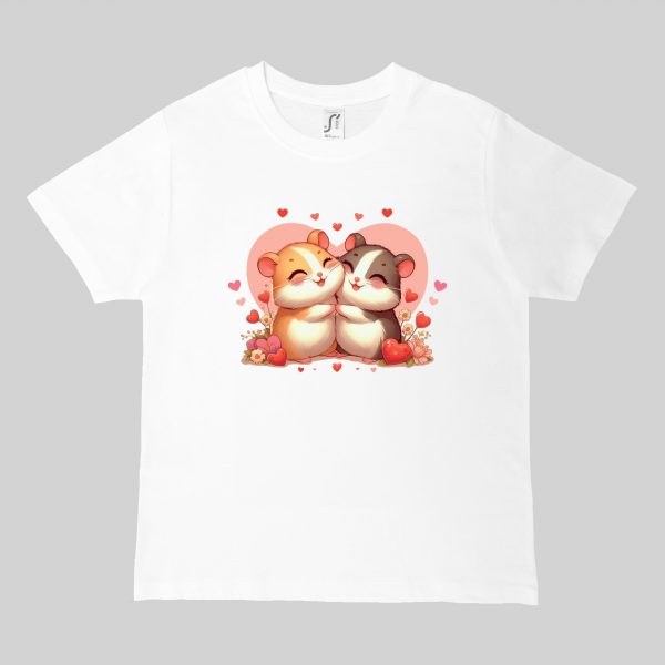 T-shirts blanc kids Visuel Hamsters I - Loves Col rond Kids / Hamsters I ~ Love