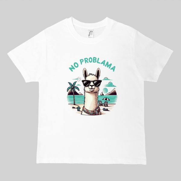 T-shirts blanc kids Visuel Lamas I - Animaux Col rond Kids / Lama I ~ Summers Vibes