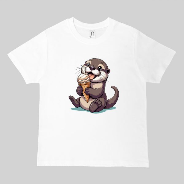 T-shirts blanc kids Visuel Loutre glace I - Eat me, drunk me Col rond Kids / Loutre ~ Eat me & Drink me