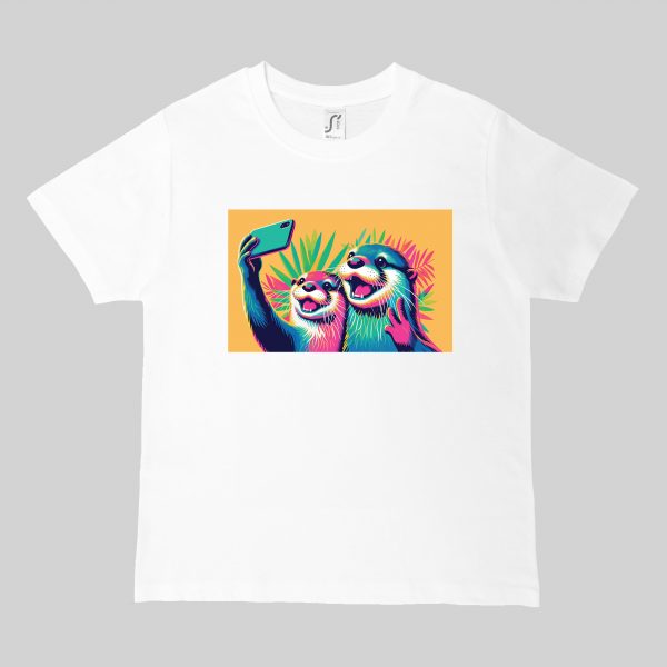 T-shirts blanc kids Visuel Loutres I - Humours Col rond Kids / Loutres ~ Love