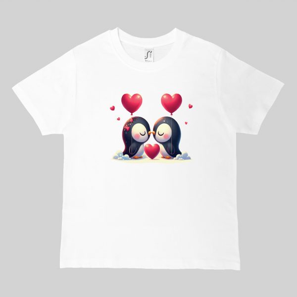 T-shirts blanc kids Visuel Pinguins I - Loves Col rond Kids / Pinguins I ~ Love