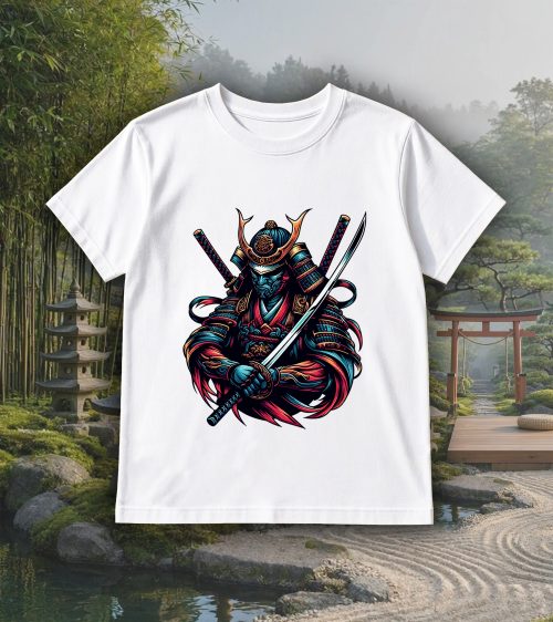 T-shirts blanc kids Visuel samourai 1 - Asia Col rond Kids / Samouraï I ~ Asia