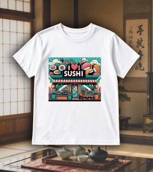 T-shirts blanc kids Visuel sushis 1 - Asia Col rond Kids / Sushis I ~ Asia