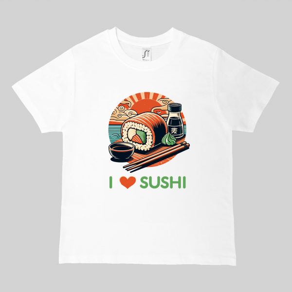 T-shirts blanc kids Visuel sushis 3 - Asia Col rond Kids / Sushis III ~ Asia