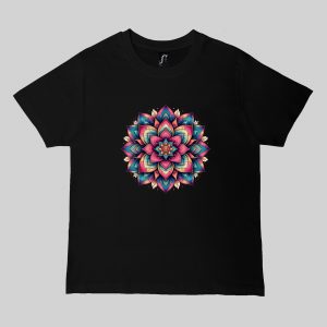 T-shirts noir kids Fleurs Mandala I Col rond Kids / Fleurs ~ Mandala