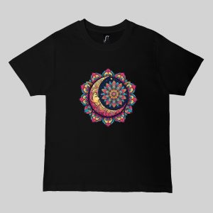 T-shirts noir kids Lune mandala II Col rond Kids / Lune II ~ Mandala