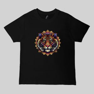 T-shirts noir kids Tigre Mandala I Col rond Kids / Tigre ~ Mandala