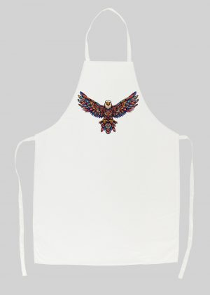 Tablier blanc vue de face Aigle Mandala I Tablier Aigle ~ Mandala