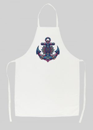 Tablier blanc vue de face Ancre Mandala I Tablier Ancre ~ Mandala