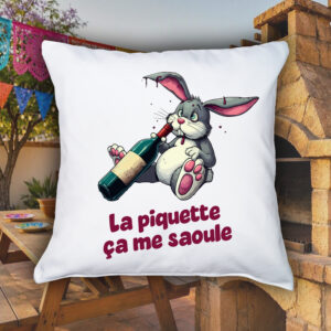 Housse de coussin / Lapin II ~ Eat me / Drink me