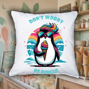 Housse de coussin Pinguin ~ Eat me / Drink me