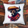Coussin blanc vue de face Visuel Taureaux I - Dances & fiestas Housse de coussin Taureau ~ Dances & Fiestas
