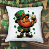 Coussin blanc vue de face Visuel fête de la Saint Patrick II - Saint Patrick Housse de coussin Leprechaun ~ Saint Patrick