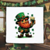 Housse de coussin blanc vue de face Visuel fête de la Saint Patrick II - Saint Patrick Housse de coussin Leprechaun ~ Saint Patrick