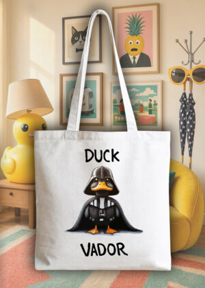 Masque sac tote bag blanc vue de face Visuel Animaux drôles I - Humours Tote Bag Canard ~ Humours