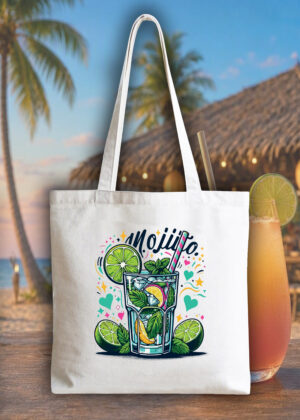 Masque sac tote bag blanc vue de face Visuel Apéros I - Eat me, drunk me Tote Bag Apéro I ~ Eat me & Drink me