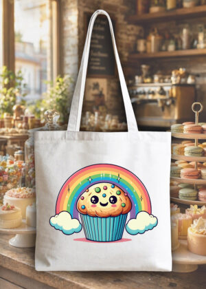 Masque sac tote bag blanc vue de face Visuel Gâteaux I - Eat me, drunk me Tote Bag Gâteau ~ Eat me & Drink me