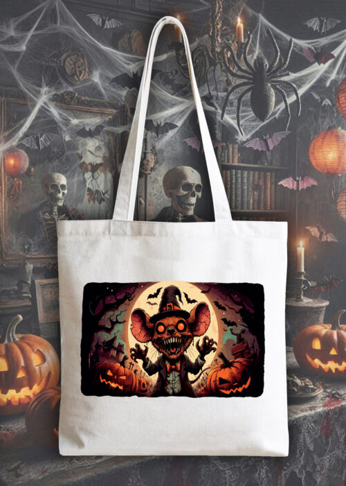 Masque sac tote bag blanc vue de face Visuel Souris 1 Tote Bag Souris ~ Horreurs