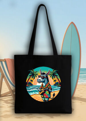 Masque sac tote bag noir vue de face Visuel Anes II - Musiques Tote Bag Âne II ~ Summers Vibes