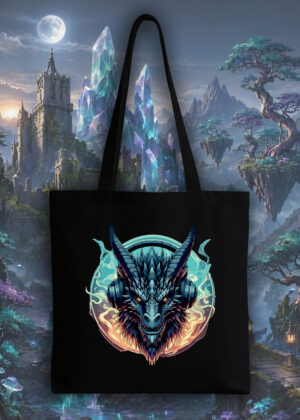 Masque sac tote bag noir vue de face Visuel Dragons I - Fantastiques & Sciences fictions Tote Bag Dragon ~ Fantastiques & Sciences fictions