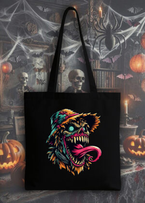 Masque sac tote bag noir vue de face Visuel Epouvantails 1 - Horreurs Tote Bag Épouvantail ~ Horreurs