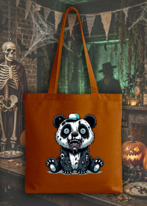 Masque sac tote bag orange vue de face Visuel Panda halloween 2 Tote Bag Panda II ~ Horreurs