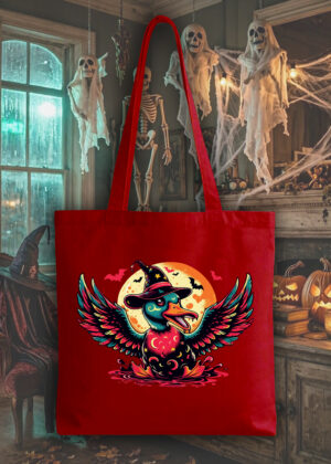 Masque sac tote bag rouge vue de face Visuel Canards 1 - Horreurs Tote Bag canard ~ Horreurs