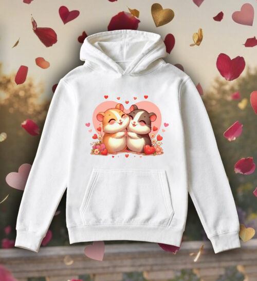 Sweets blanc capuche adultes vue de face Visuel Hamsters I - Loves Sweats à capuche Unisexe Adultes / Hamsters I ~ Loves