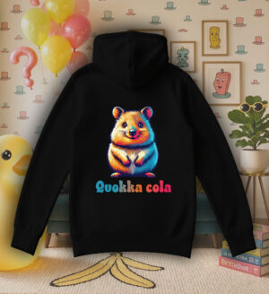 Sweets noir capuche adultes vue de dos Visuel Quokkas I - Humours Sweats à capuche Unisexe Adultes / Quokka ~ Humours
