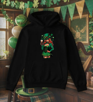 Sweets noir capuche adultes vue de face Visuel fête de la Saint Patrick I - Saint Patrick Sweats à capuche Unisexe Adultes / Lady ~ Saint Patrick