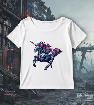 T-F7B2~1 Col rond Femmes / Licorne ~ Fantastiques & Sciences fictions