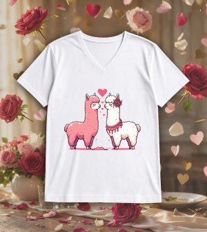 T-shirt blanc col V homme vue de face Visuel Alpagas I - Loves Col V Hommes / Alpagas ~ Loves