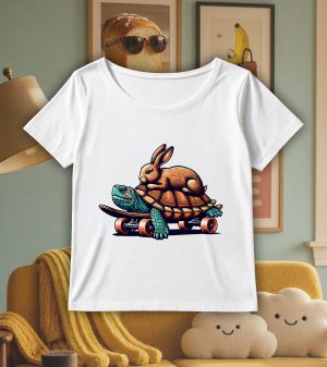 Col rond Femmes / Tortue & Lièvre ~ Humours