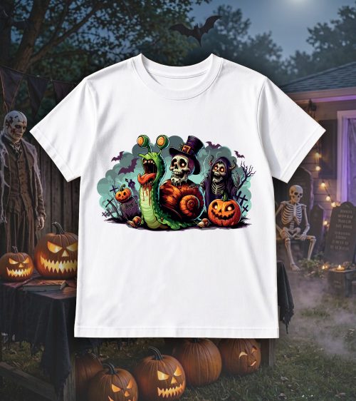 T-shirt col rond blanc enfants Visuel Escargots 1 - Horreurs Col rond Kids / Escargot ~ Horreurs