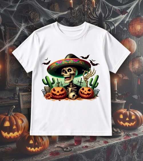 T-shirt col rond blanc enfants Visuel Halloween 2 Col rond Kids / Skull II ~ Horreurs