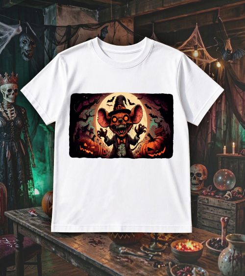 T-shirt col rond blanc enfants Visuel Souris 1 Col rond Kids / Souris ~ Horreurs